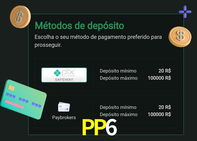 O cassino PP6bet oferece uma grande variedade de métodos de pagamento